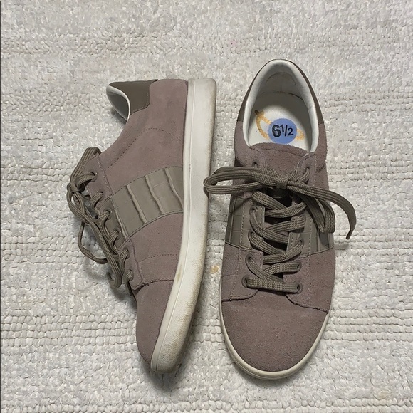 SAM EDELMAN Taupe Marquette Lace Up Casual Sneaker - Picture 2 of 6